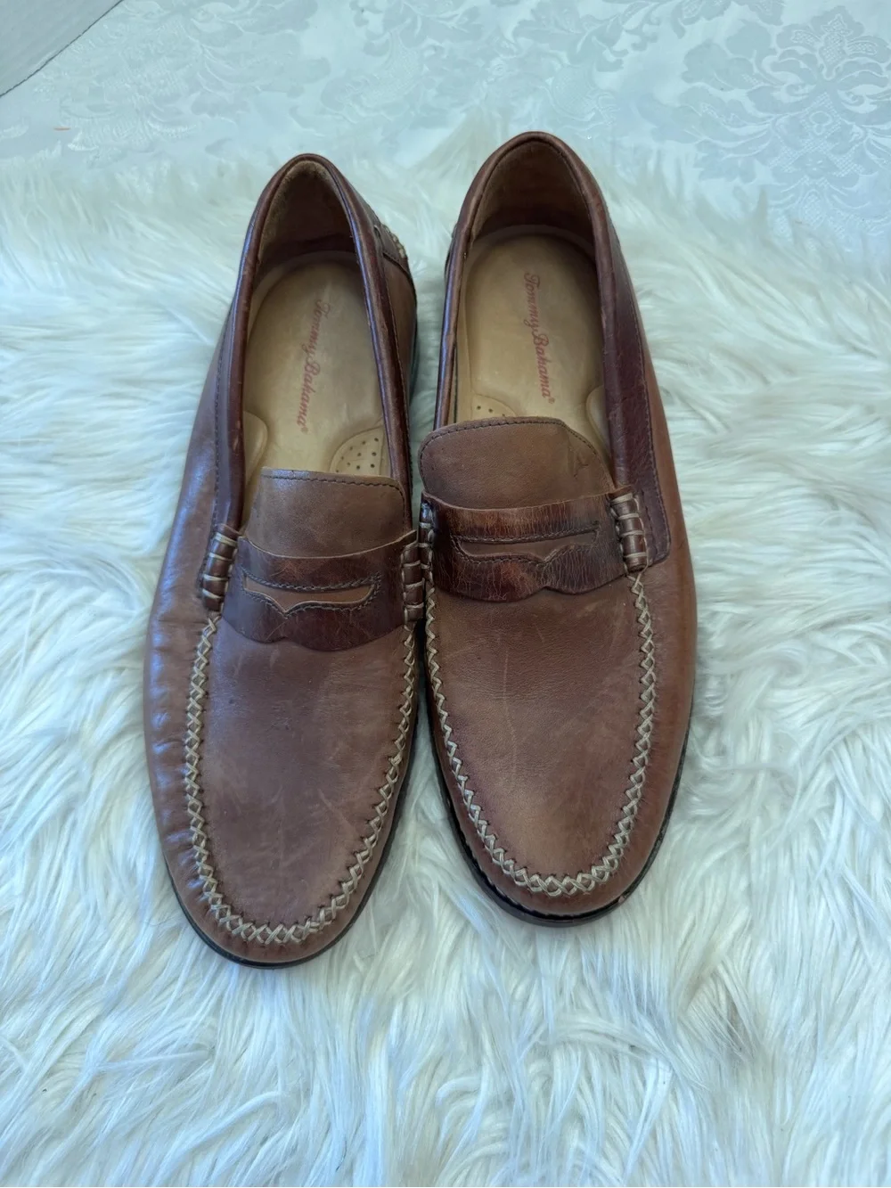 Tommy Bahama Finlay Penny Loafer Shoe 9.5M Preppy Comfort Leather Old Money